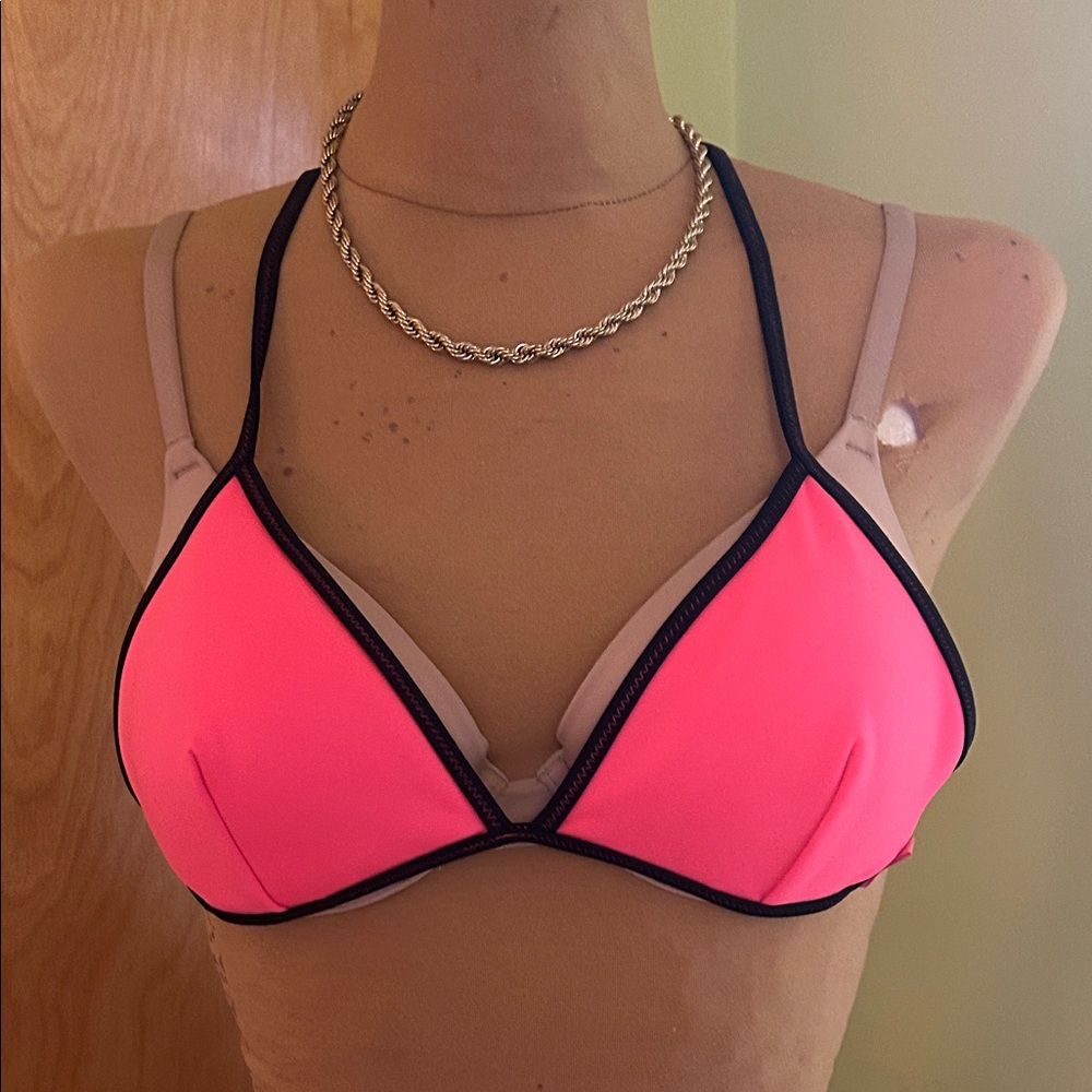 Victoria's Secret Pink and Black Bikini Top